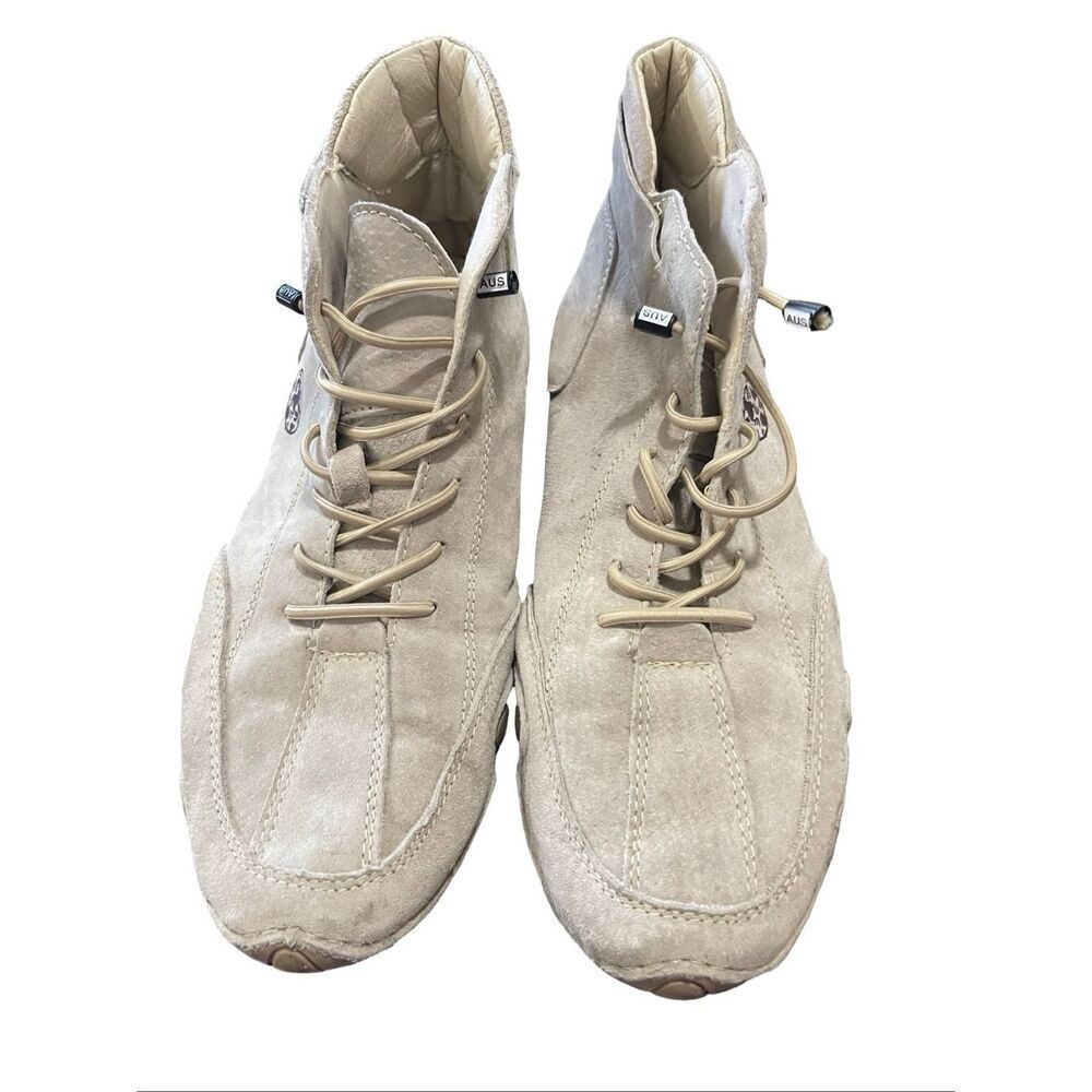 Clohoo Mens Beige Suede Non Slip Ankle Chukka Boots Comfort Shoes Size 42